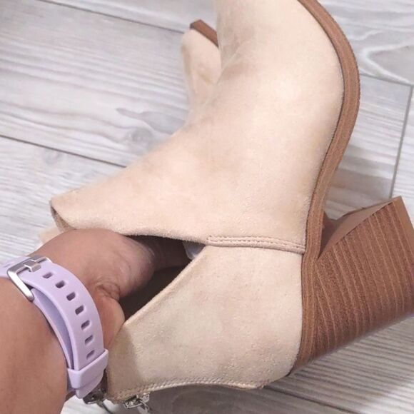 (49-4118) mysoft Women's Ankle Boots Slip on Cutout Pointed Toe Sz 6.5 - Picture 6 of 9